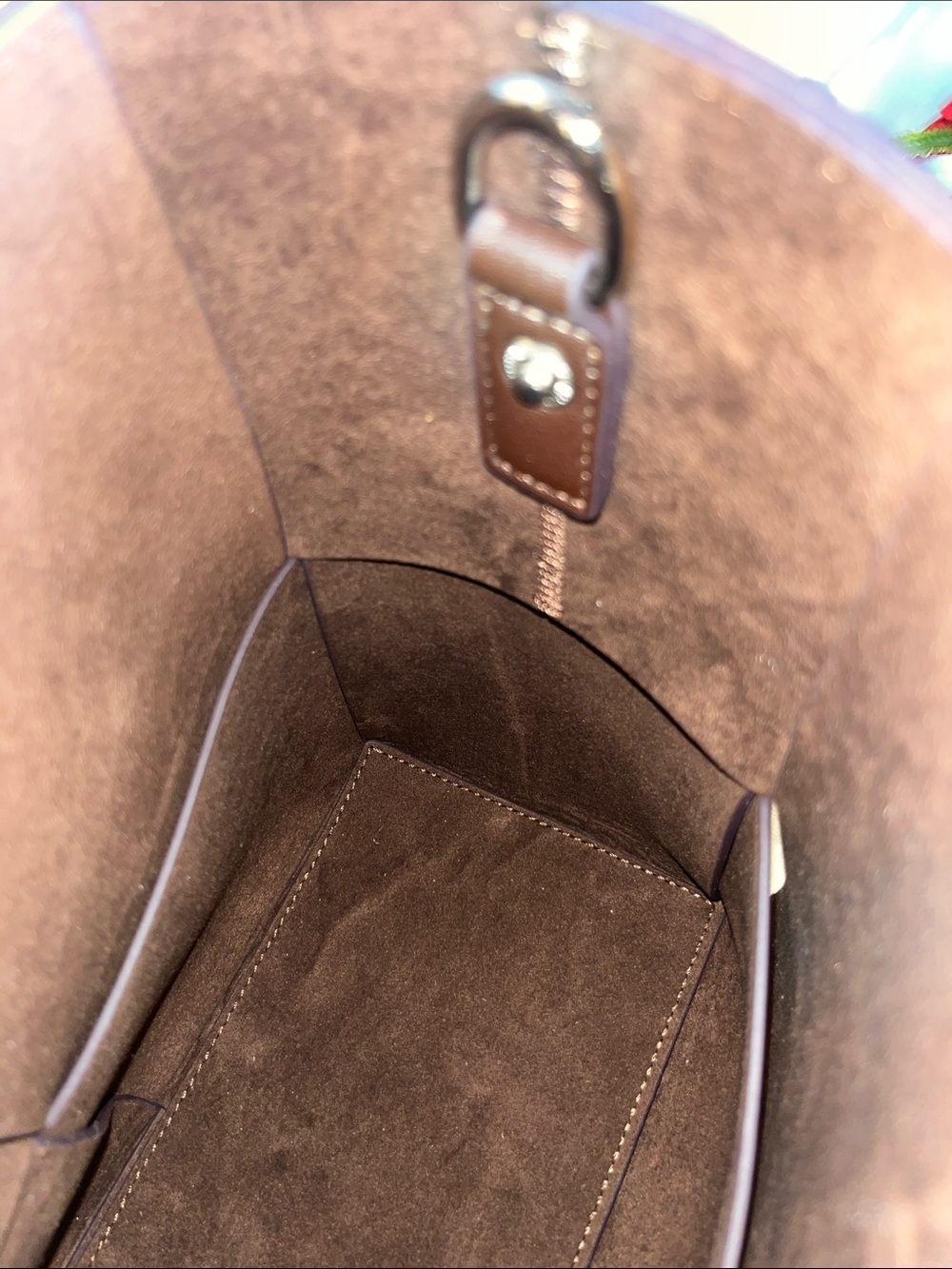 Verano Hill Karina Wood or Chocolate Brown Woven Medium Tote Bag - Picture 9 of 9